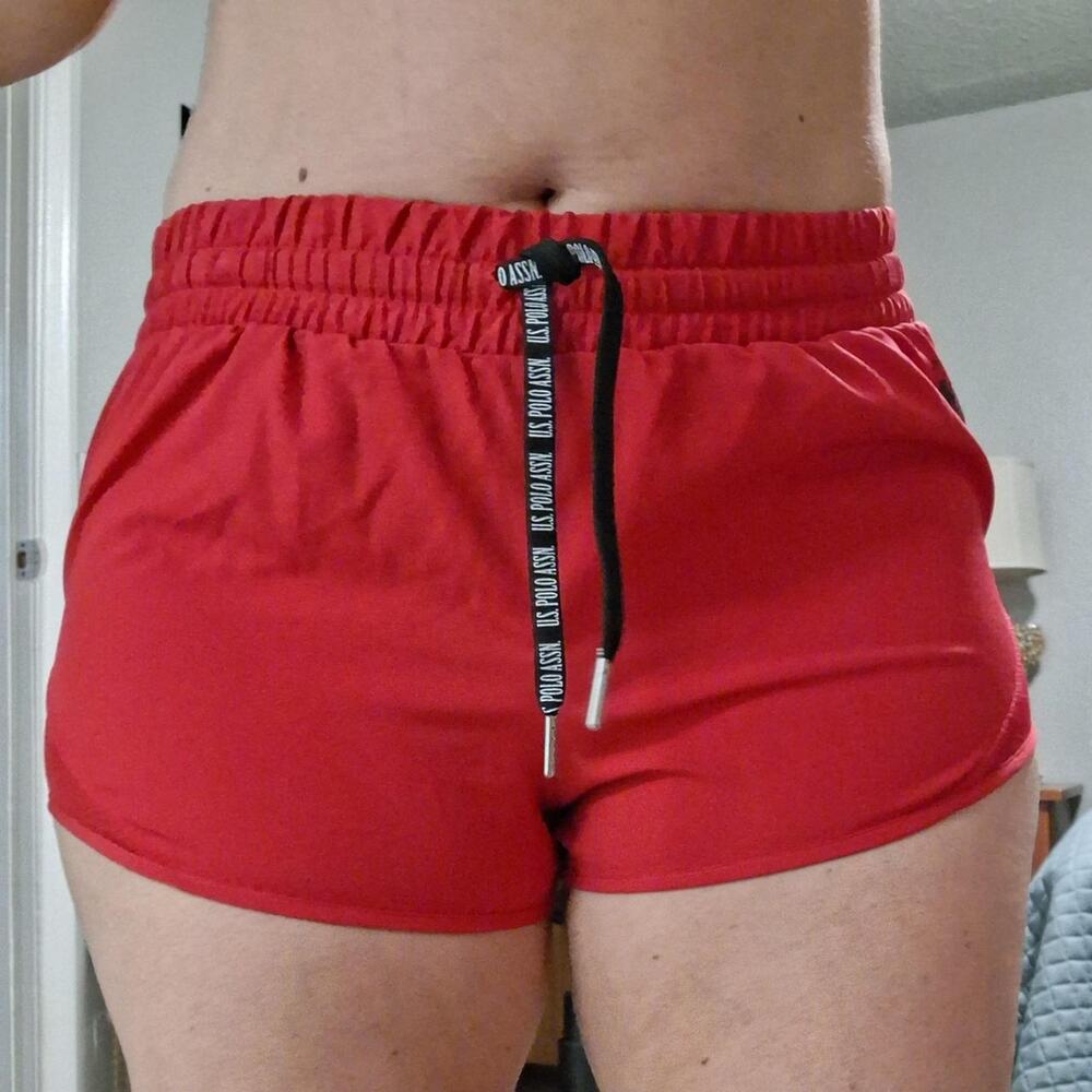 U.S. Polo Assn. Red Athletic Mesh Gym Shorts - Size Medium (7-9)